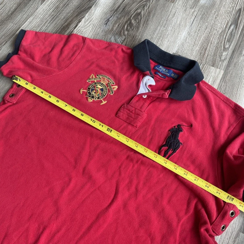 Polo Ralph Lauren Mens XXL Red Big Pony Snow Polo Challenge Cup Polo Shirt